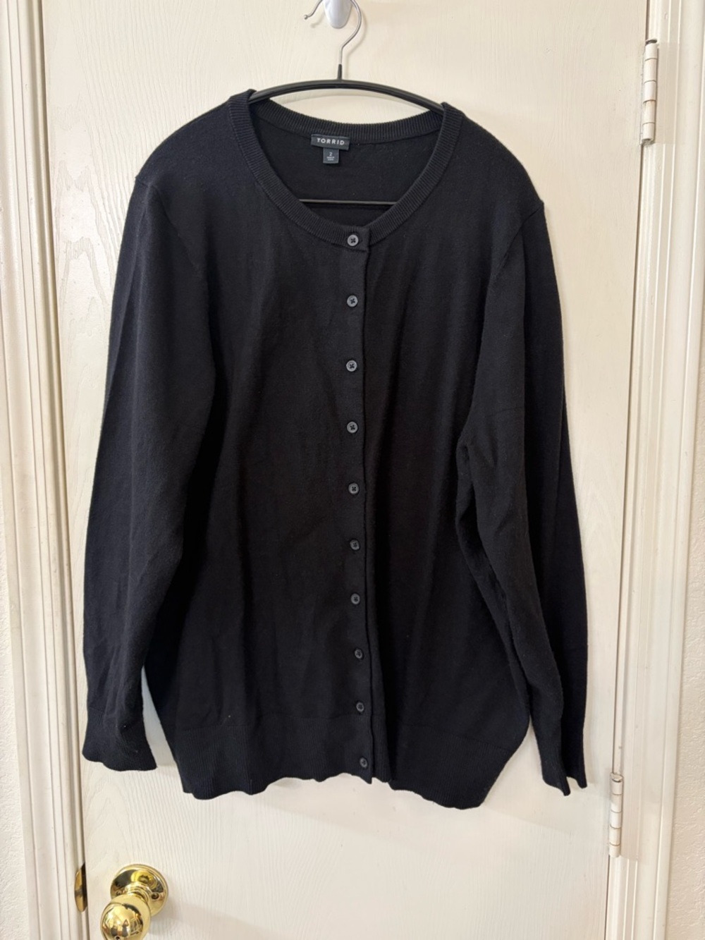 torrid Black Button-Up Crewneck Cardigan